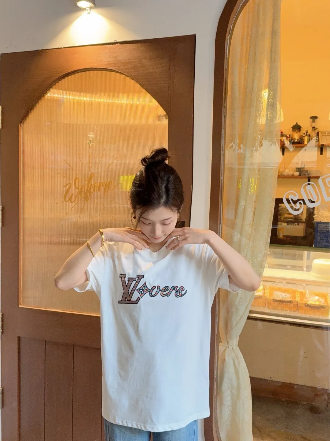 Louis Vuitton/Louis Vuitton 25ss rainbow braided embroidered short sleeves